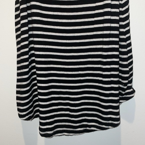 American Eagle Soft and Sexy Black and White Striped High Neck Tank Top - Picture 3 of 7